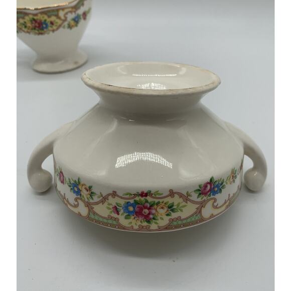 Vintage Clemons Pottery Mildred Covered Sugar and Creamer Spring Pastels read - Picture 3 of 13